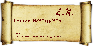 Latzer Mátyás névjegykártya